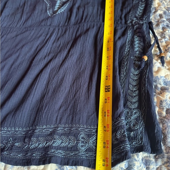 Navy Blue Embroidered Women's Top - Picture 6 of 7